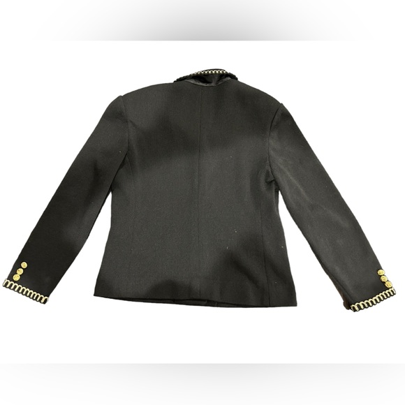 Vintage Castleberry NY London Knit Jacket Cardigan Chanel Vibes Black Gold - Picture 4 of 5